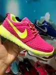 nike roshe run slip on femmes promo militar vert fluorescent rose